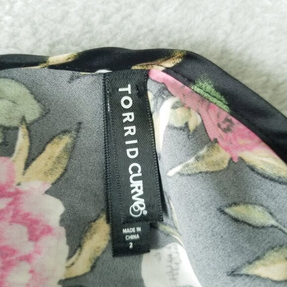 Torrid Satin Babydoll Y2K Lace Trim Floral Slip Dress Fairy Grunge Whimsigoth 2X - Picture 8 of 11